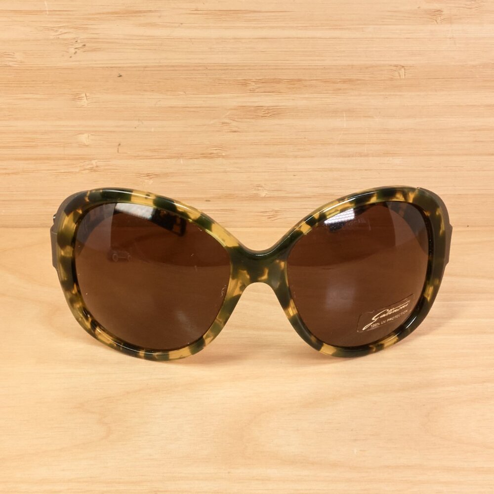 Gattinoni Oversized Sunglasses / GS047 / Tortoise Shell / Rhinestone / Italy